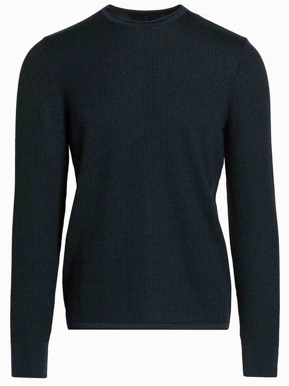 rag & bone Men's Black Waffle Crewneck Sweater